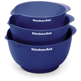 KitchenAid KG175BU Professional Series Set of 3 Mixing Bowls, Blue by KitchenAid