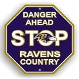 BALTIMORE RAVENS DANGER AHEAD STOP SIGN