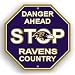 BALTIMORE RAVENS DANGER AHEAD STOP SIGN