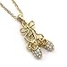 Soulbreezecollection Dancing Ballerina Dancer Ballet Dance Shoes Necklace Pendant (Gold-Tone Clear)