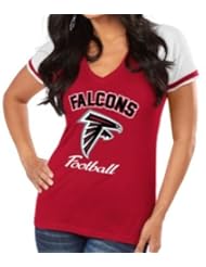 Sports: Atlanta Falcons NFL Womens Go For Two IV V-Neck Team T-shirt (XXlarge) - Majestic