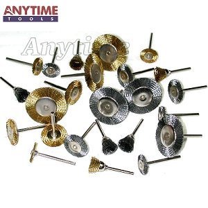Anytime Tools 24 WIRE BRUSH WHEEL & CUP Brass & Stainless Steel