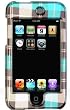NEW Burbbery Checkbox Checkered Blue with Silver Snap-On Cover Case Cell Phone Protector for Apple Ipod Touch II 2nd Generation