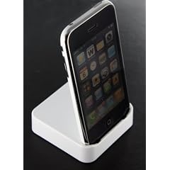 Exklusive Dockingstation in weiß für Apple iPhone 3G 8GB / 16GB von K4Mobile in weiss Dockstation Cradle Tischladestation Dock