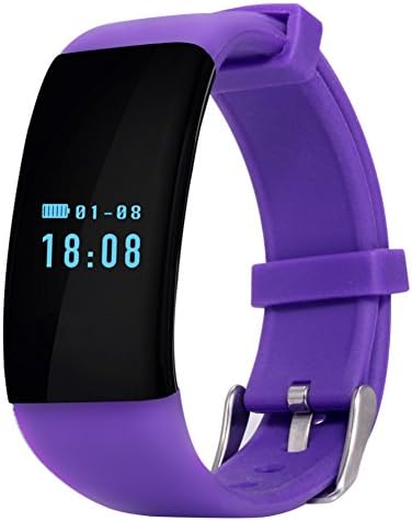 Men Women Waterproof Heart Rate Monitor Smart Watch Wristband Bracelet for Android Ios Phone, with Bluetooth 4.0 Activity Fitness Tracker-Pedometer,Sleep Tracker,Calorie Counter (Purple)