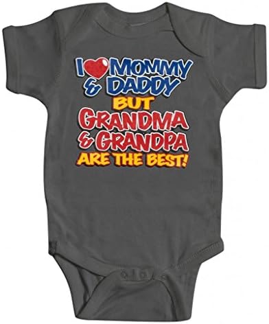 Baby "Grandma &amp; Grandpa" Onesie - Charcoal - 6M