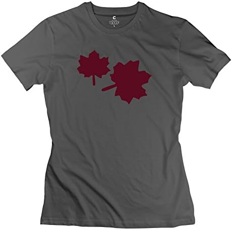 ZYA6W Women Maple Leaves Causal Design T-Shirts DeepHeather XL