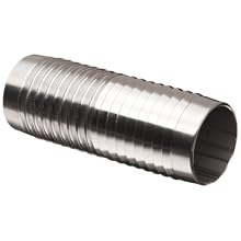 Dixon RDM21 Stainless Steel 316 Shank/Water Fitting, Mender, 1-1/2" Hose ID Barbed, 4" Length