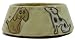 24 Oz. MARA COLLECTION Stoneware PUPPY DOG Pet FEEDING Or WATER Dish BOWL Abstract Dogs BROWN