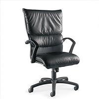 Carrara Executive High Back Leather Swivel Upholstery: Rio - Black Gloss (Leather), Base: Stationary Glide