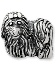 Yorkshire Terrier, Dog Charm in Silver For 3mm Charm Bracelets