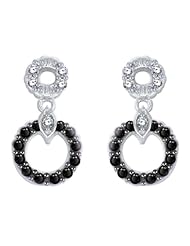 925ss 0.25Ct.Tw Black and White Diamond Earrings