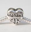 Pandora Style Antique Silver Plated GRANDMA Heart Shaped Bead *Fits Pandora, Chamalia, Biagi