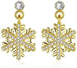 VVeda European and American Fashion Alloy Crystal Snowflake Earrings(E2)