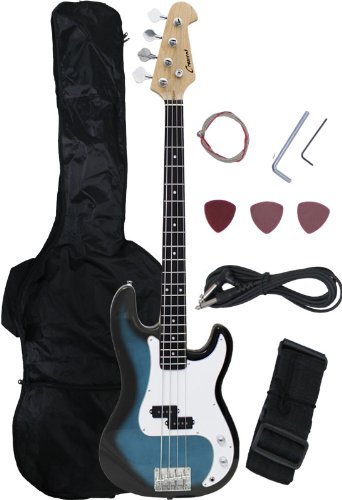 Crescent Electric Bass Guitar Blueburst Starter Kit