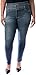 Eunina Women's Plus Size High Waisted Stretch Skinny Jeans Dark Blue