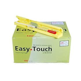 EasyTouch Insulin <b>Syringe</b> 29 Gauge, 1cc, 1/2