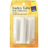 Avery Index Tabs with Writable Inserts, 2 Inches,  25 Clear Tabs (26101)