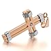 Men's Stainless Steel Pendant Necklace CZ Silver Tone Rose Gold Cross -with 23 inch Chain