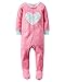 Carter's Little Girls' Graphic Footie (Toddler/Kid) - Floral Hearts - 3T