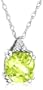 10k White Gold, August Birthstone, Peridot and Diamond Pendant
