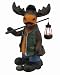 Funny Camping Moose W/ Lantern Statue Outdoor Figure