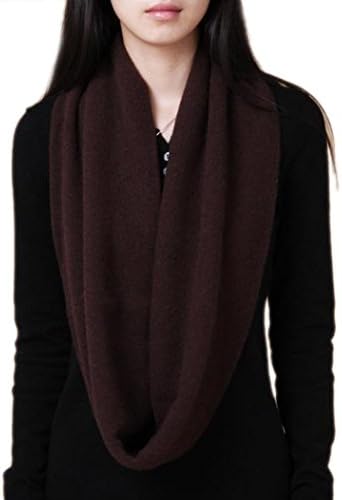 Novawo Women's Men's Super Soft Cashmere Solid Infinity Scarf