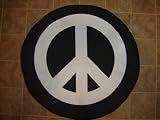 Peace Sign WHITE on 30″ Black Denim Tire Cover 4 Wrangler Liberty Disco