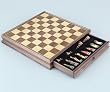 15" Walnut Storage Chess Box - Chess Storage Boxes
