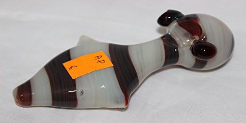 5" Color Striped Flat Pipe - Handmade Art Incense Holder