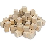 Hygloss 9541 Unfinished Wood Blocks Cubes, 3/4-Inch, Natural, Set of 72