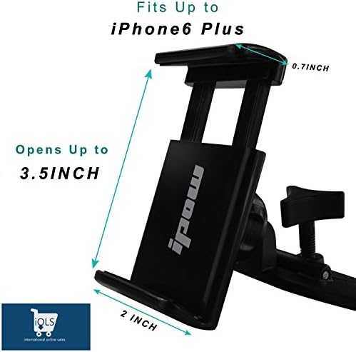 Car Mount,iols Universal 360 Cellphone Car Mount Cradle Holder for Iphone 6 Plus 6 5 4 Samsung Galaxy S6 Edge/s6 S5 S4 S3 Note Nexus Lg Nokia Moto Oneplus HTC Etc and Larger Devices