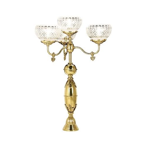 Solid Brass Lamps. Large Victorian Newel Post Lamp With