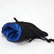 3.75X4" Black Velvet Dice Bag with Blue Satin Lining