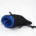 3.75X4" Black Velvet Dice Bag with Blue Satin Lining