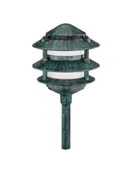 Lighting: Malibu Low Voltage Cast Aluminum 11-Watt Three Tier Path Light, Green - Malibu