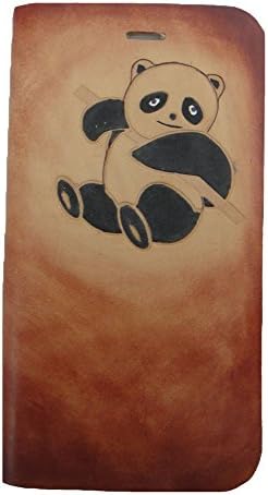 iPhone 6 Case Holsters Protective Skins(4.7") Argentina Cowhide Leather Cover Wooden Frame Panda Cat Bamboo Heart Print (iPhone 6(4.7"), Coffee)