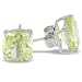 Sterling Silver 8mm Cushion Lemon Quartz Solitaire Earrings