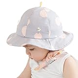 【SEBLES】ベビー 赤ちゃん 帽子 ハット つば広 ソフトカラー UVカット 紫外線 顎ゴム ベイビー 春 夏 秋 リゾート お出かけ 公園 お散歩 ユニセックス（グレー,3-6ヶ月)