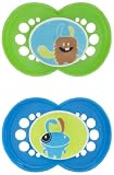 MAM BPA FREE Monsters 2 Pacifiers 6+months boy colors
