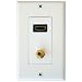 Petra PET0493 Single HDMI/F Coaxial Connector Wall Plate (White)