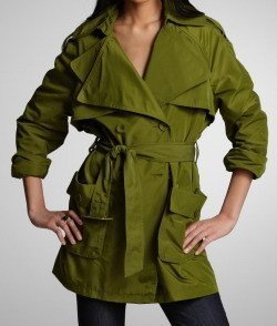 Kenneth Cole Women's Trench Coat Double-lapel (Size: Xs) - Jalapeño Color