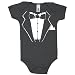 Tuxedo Shirt Baby One-Piece, Asphalt, 6-12 Months
