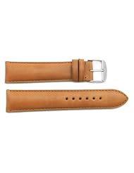 ZRC 20mm Tan Genuine Smooth Soft Handmade Cow Leather Watch Strap