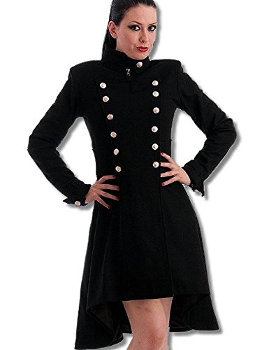 (ネセサリーイヴィル) NECESSARY EVIL ミリタリー ロング コート ジップアップ ウール混 レディース 黒