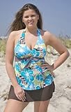 Tropical Deco Floral Two Piece Plus Size Skirtini Swimsuit by Liz Claiborne - Plus Size Swimwear Plus Size Swimsuits
