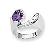 Amethyst and Diamond Sterling Silver Ring (Sizes 6-8)