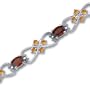 Delicate Filigree Design 8.50 carats total weight Oval & Round Cut Garnet Citrine Gemstone Bracelet in Sterling Silver