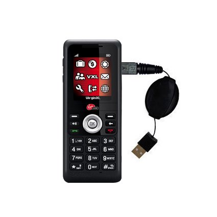 Retractable USB Cable for the Kyocera Jax with Power Hot Sync and Charge capabilities - uses Gomadic TipExchange Technology