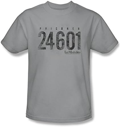 Les Miserables - Mens Prisoner T-Shirt, Size: X-Large, Color: Silver